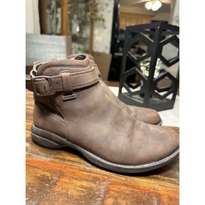 Merrell Waterproof Leather Ankle Boots Women's Size‎ 6 Espresso Buckle Zip